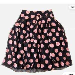 J. Peterman pink Polla dot skirt